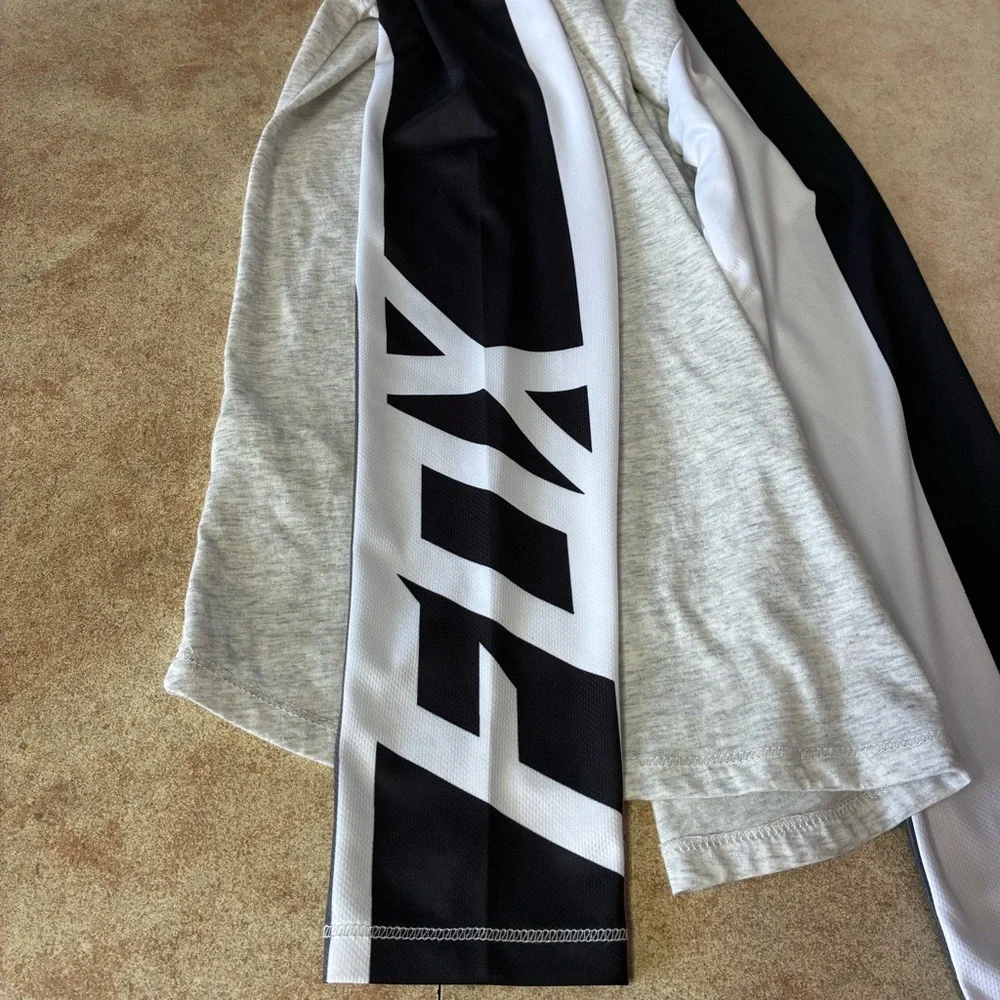 Fox Racing Shirt Women's Grey Black Long Sleeve Moto Jersey Size Small - Picture 7 of 14